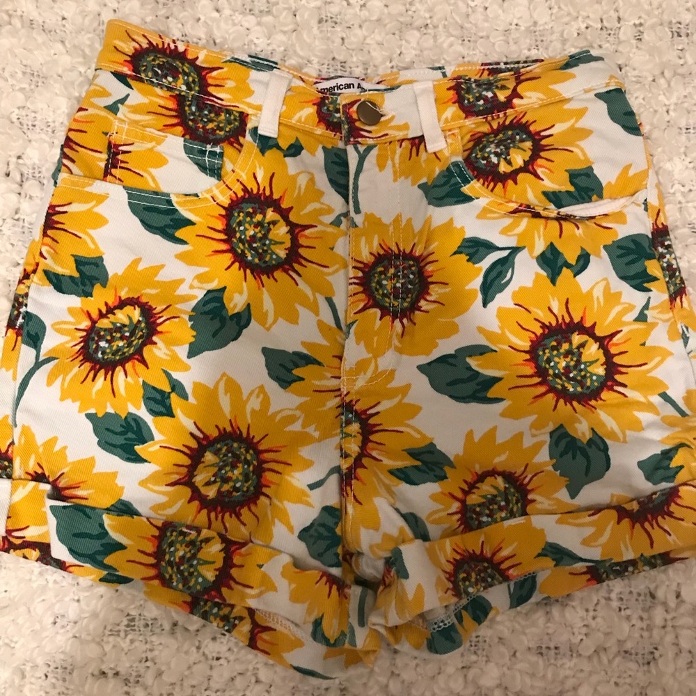 American apparel high waisted sunflower shorts